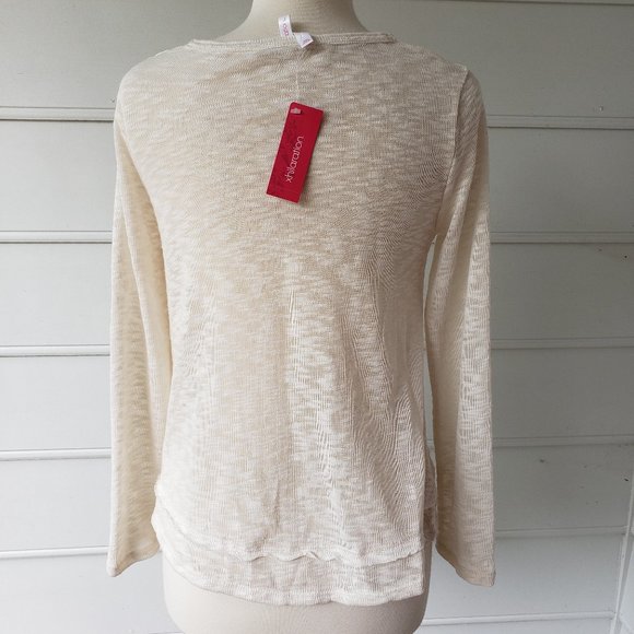 Xhilaration Knit Lace Overlay Sweater - Picture 6 of 10